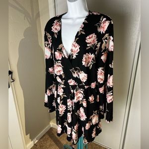 Black romper size L with roses- no brand but Lulus style so I’m tagging that.